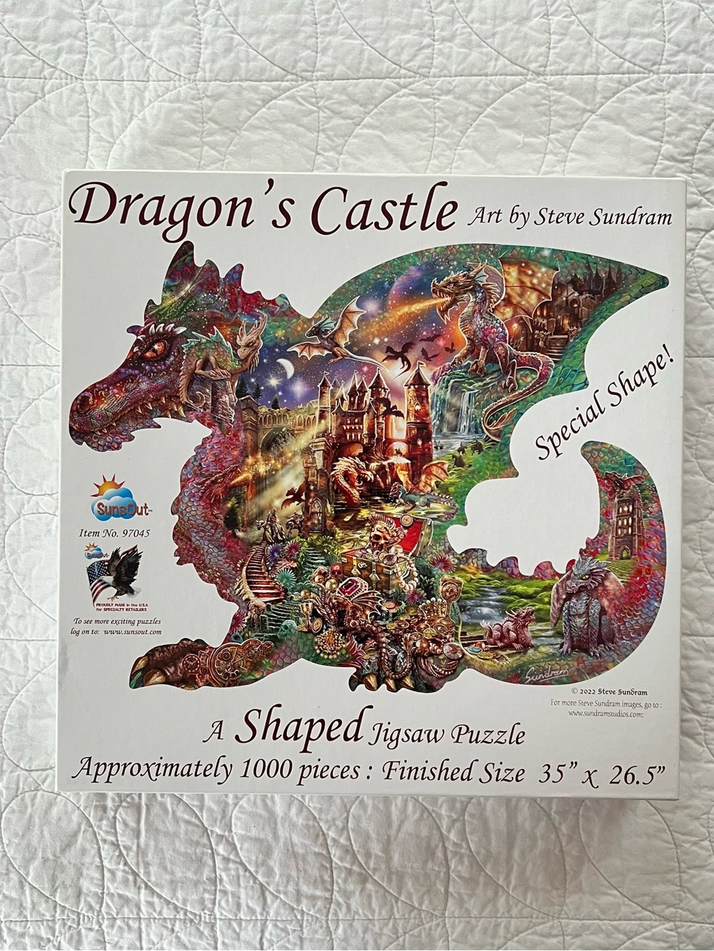 NEW Dragon's Castle Shaped 1000 Piece Jigsaw Puzzle Medieval Fantasy Fun